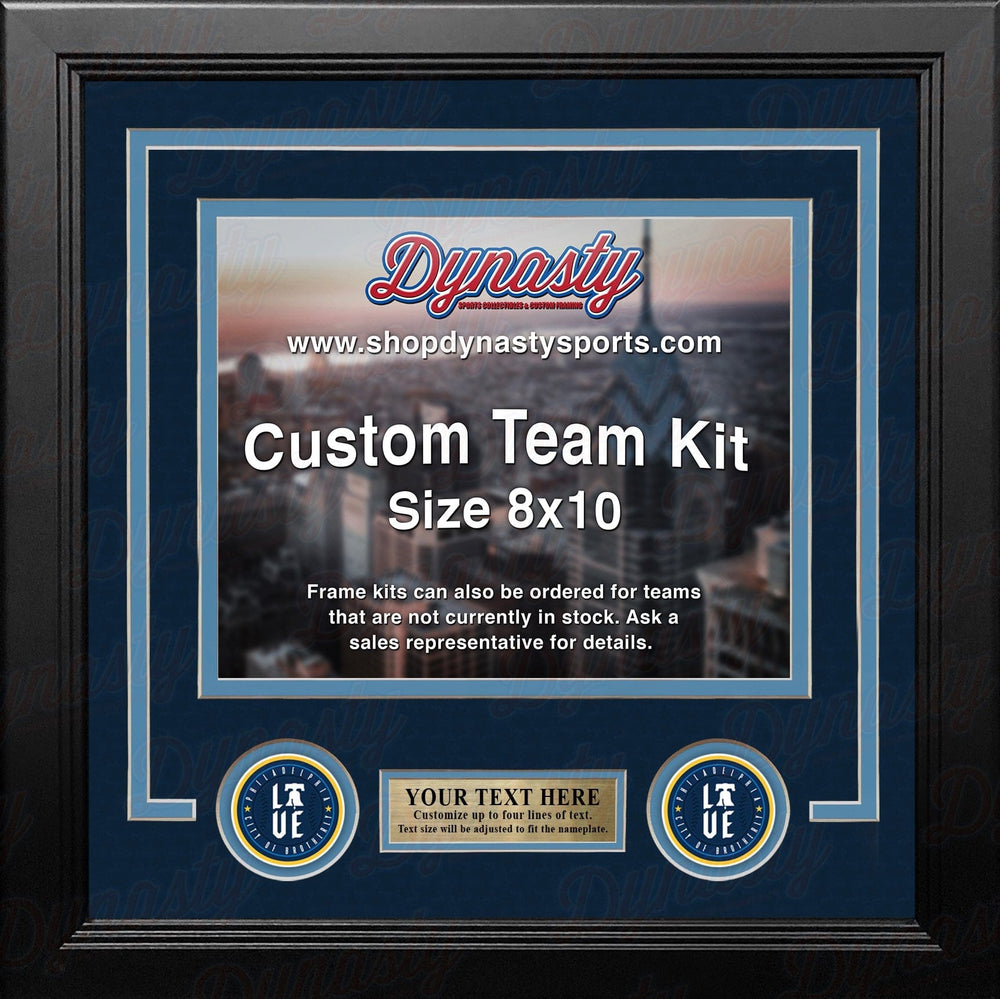 Dynasty Sports & Framing Custom Framing Navy Blue Matting & Light Blue Trim / Landscape (Horizontal); Standard Glass / No Nameplate or Logos Philadelphia Phillies City Connect Custom MLB Baseball 8x10 Picture Frame Kit (Multiple Colors)