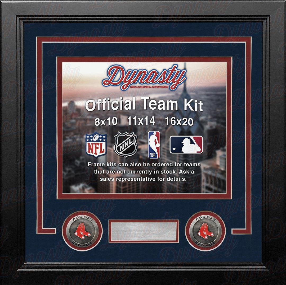 Dynasty Sports & Framing Custom Framing Navy Blue Matting & Red Trim / Landscape (Horizontal); Standard Glass / No Nameplate or Medallions Boston Red Sox Custom MLB Baseball 8x10 Picture Frame Kit (Multiple Colors)