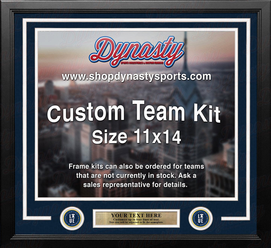 Dynasty Sports & Framing Custom Framing Navy Blue Matting & White Trim / Landscape (Horizontal); Standard Glass / No Nameplate or Logos Philadelphia Phillies City Connect Custom MLB Baseball 11x14 Picture Frame Kit (Multiple Colors)
