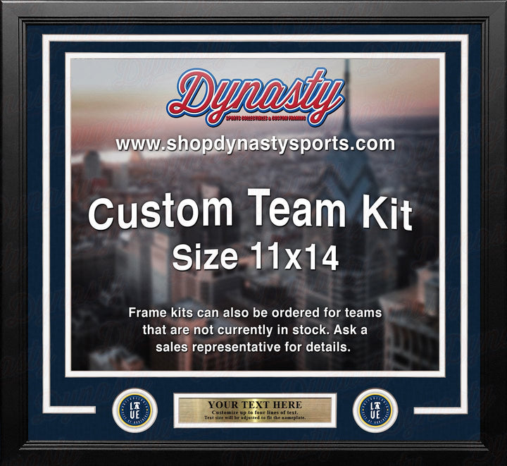 Dynasty Sports & Framing Custom Framing Navy Blue Matting & White Trim / Landscape (Horizontal); Standard Glass / No Nameplate or Logos Philadelphia Phillies City Connect Custom MLB Baseball 11x14 Picture Frame Kit (Multiple Colors)