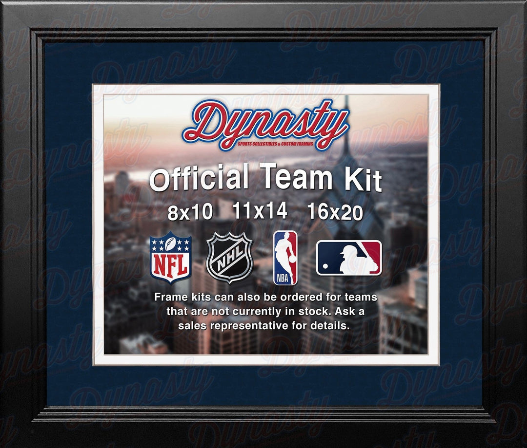 Dynasty Sports & Framing Custom Framing Navy Blue Matting & White Trim / Landscape (Horizontal); Standard Glass / No Nameplate or Medallions Los Angeles Rams Throwback Custom NFL Football 11x14 Picture Frame Kit (Multiple Colors)