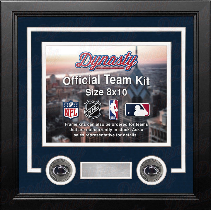 Dynasty Sports & Framing Custom Framing Navy Blue Matting & White Trim / Landscape (Horizontal); Standard Glass / No Nameplate or Medallions Penn State Nittany Lions Custom NCAA College 8x10 Picture Frame Kit (Multiple Colors)