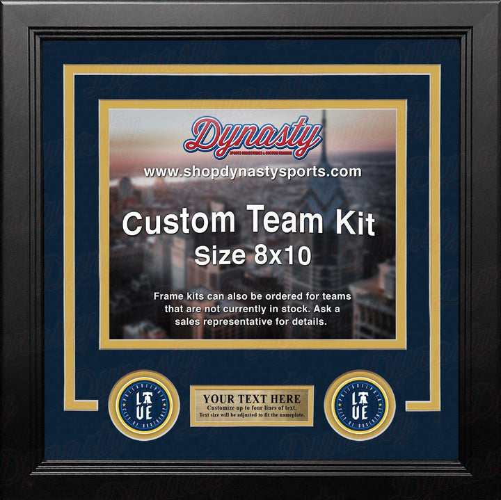 Dynasty Sports & Framing Custom Framing Navy Blue Matting & Yellow Trim / Landscape (Horizontal); Standard Glass / No Nameplate or Logos Philadelphia Phillies City Connect Custom MLB Baseball 8x10 Picture Frame Kit (Multiple Colors)