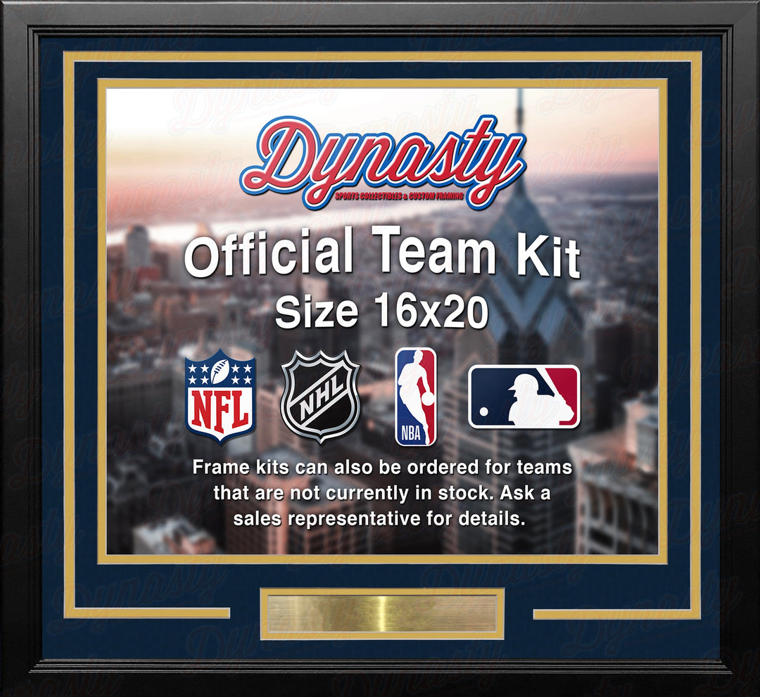 Dynasty Sports & Framing Custom Framing Navy Blue Matting & Yellow Trim / Landscape (Horizontal); Standard Glass / No Nameplate or Medallions Denver Nuggets Custom NBA Basketball 16x20 Picture Frame Kit (Multiple Colors)