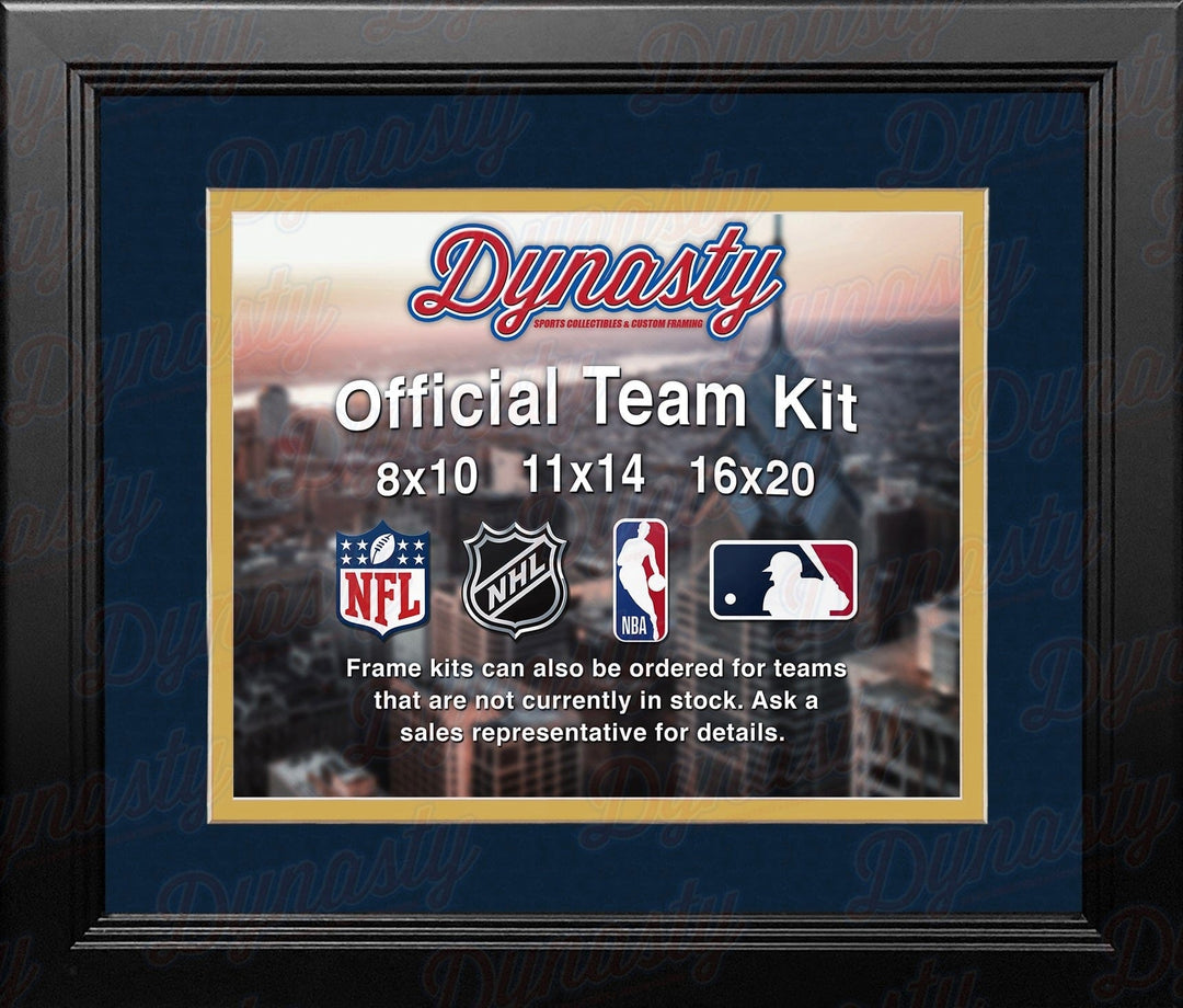 Dynasty Sports & Framing Custom Framing Navy Blue Matting & Yellow Trim / Landscape (Horizontal); Standard Glass / No Nameplate or Medallions Los Angeles Chargers Custom NFL Football 16x20 Picture Frame Kit (Multiple Colors)