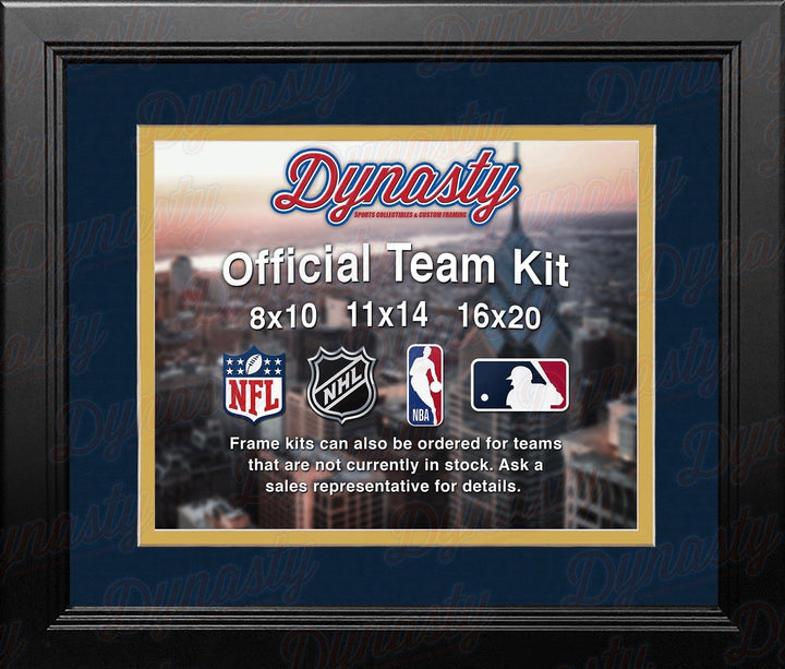 Dynasty Sports & Framing Custom Framing Navy Blue Matting & Yellow Trim / Landscape (Horizontal); Standard Glass / No Nameplate or Medallions Los Angeles Chargers Custom NFL Football 16x20 Picture Frame Kit (Multiple Colors)