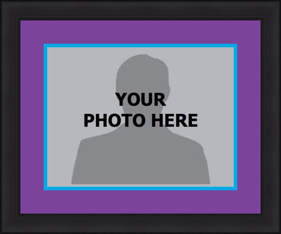 Dynasty Sports & Framing Custom Framing NBA Basketball Photo Picture Frame Kit - Charlotte Hornets (Purple Matting, Blue Trim)