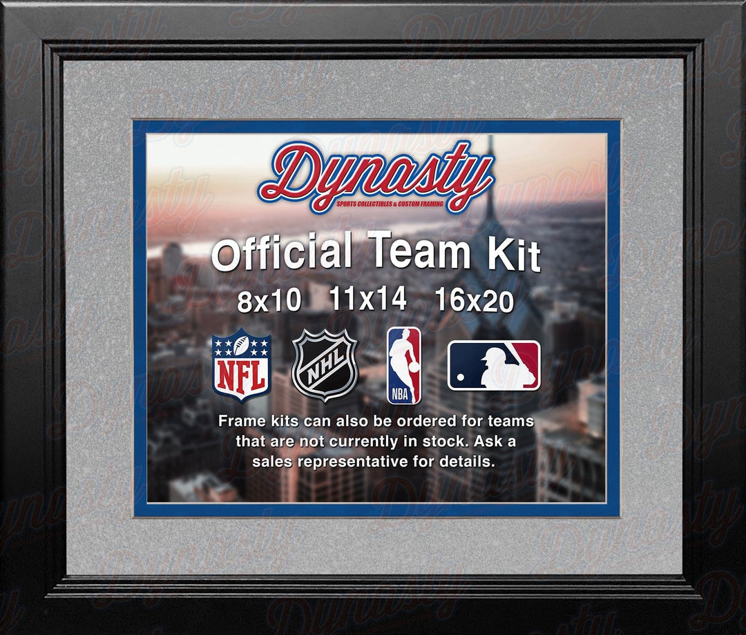 Dynasty Sports & Framing Custom Framing NBA Basketball Photo Picture Frame Kit - Dallas Mavericks (Silver Matting, Blue Trim)