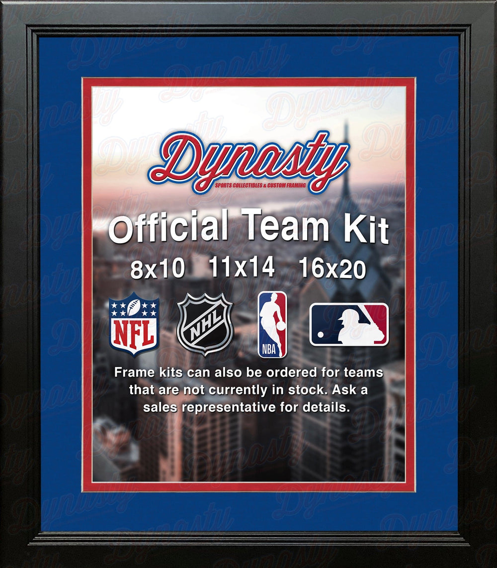Dynasty Sports & Framing Custom Framing NBA Basketball Photo Picture Frame Kit - Detroit Pistons (Blue Matting, Red Trim)