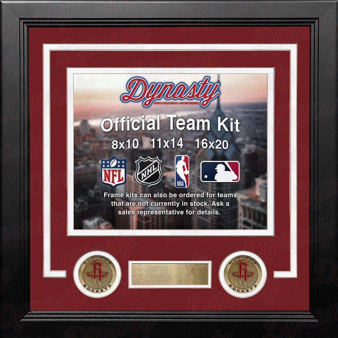 Dynasty Sports & Framing Custom Framing NBA Basketball Photo Picture Frame Kit - Houston Rockets (Red Matting, White Trim)