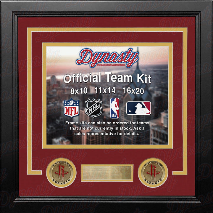 Dynasty Sports & Framing Custom Framing NBA Basketball Photo Picture Frame Kit - Houston Rockets (Red Matting, Yellow Trim)