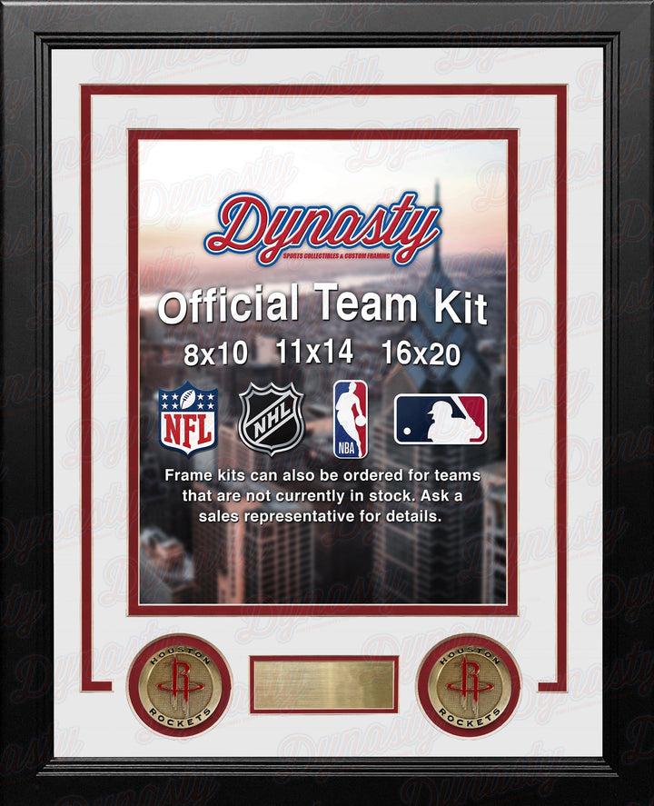 Dynasty Sports & Framing Custom Framing NBA Basketball Photo Picture Frame Kit - Houston Rockets (White Matting, Red Trim)