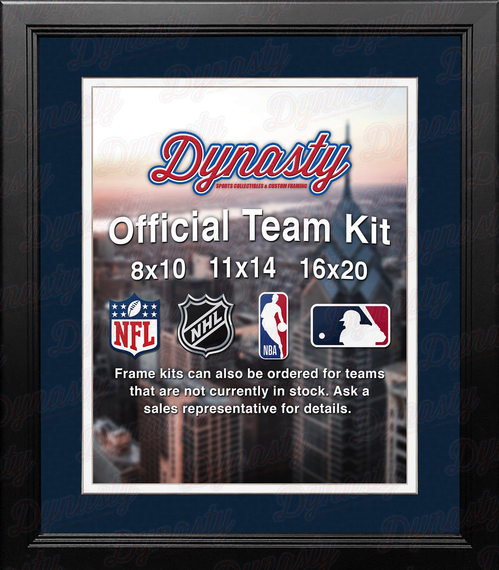 Dynasty Sports & Framing Custom Framing NBA Basketball Photo Picture Frame Kit - Indiana Pacers (Navy Matting, White Trim)
