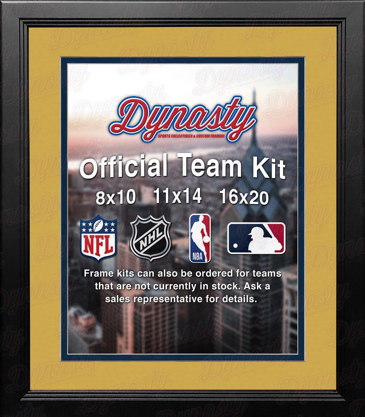 Dynasty Sports & Framing Custom Framing NBA Basketball Photo Picture Frame Kit - Indiana Pacers (Yellow Matting, Navy Trim)