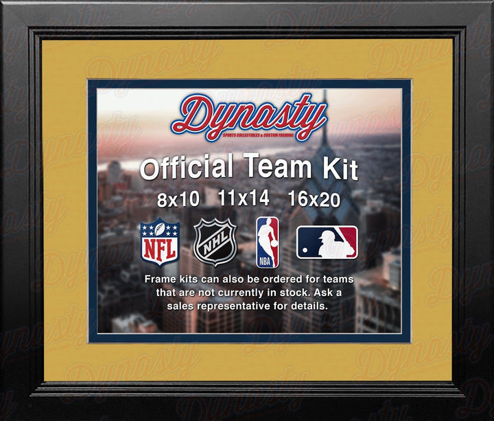 Dynasty Sports & Framing Custom Framing NBA Basketball Photo Picture Frame Kit - Indiana Pacers (Yellow Matting, Navy Trim)
