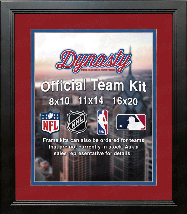 Dynasty Sports & Framing Custom Framing NBA Basketball Photo Picture Frame Kit - Los Angeles Clippers (Red Matting, Blue Trim)
