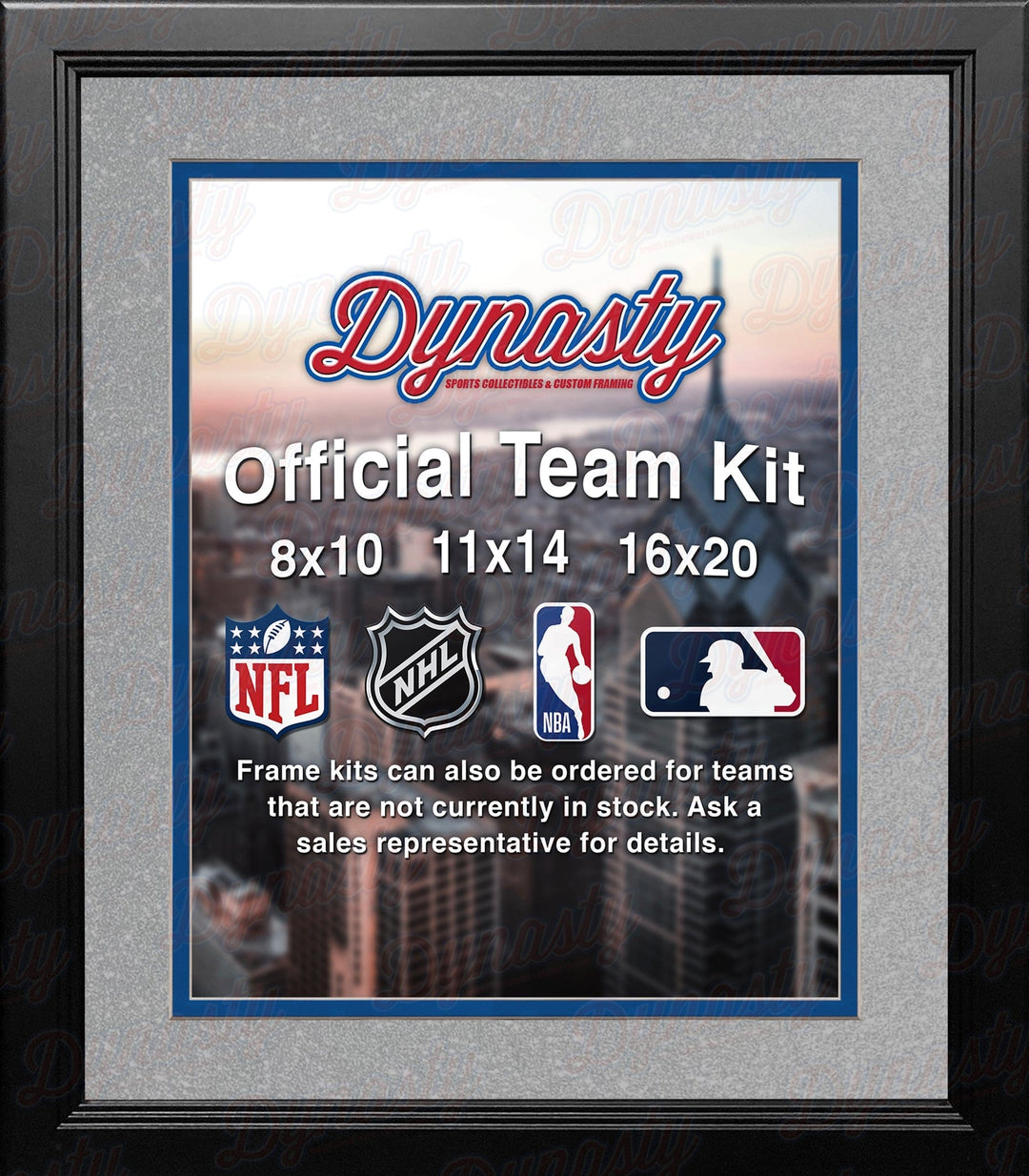 Dynasty Sports & Framing Custom Framing NBA Basketball Photo Picture Frame Kit - Orlando Magic (Silver Matting, Blue Trim)