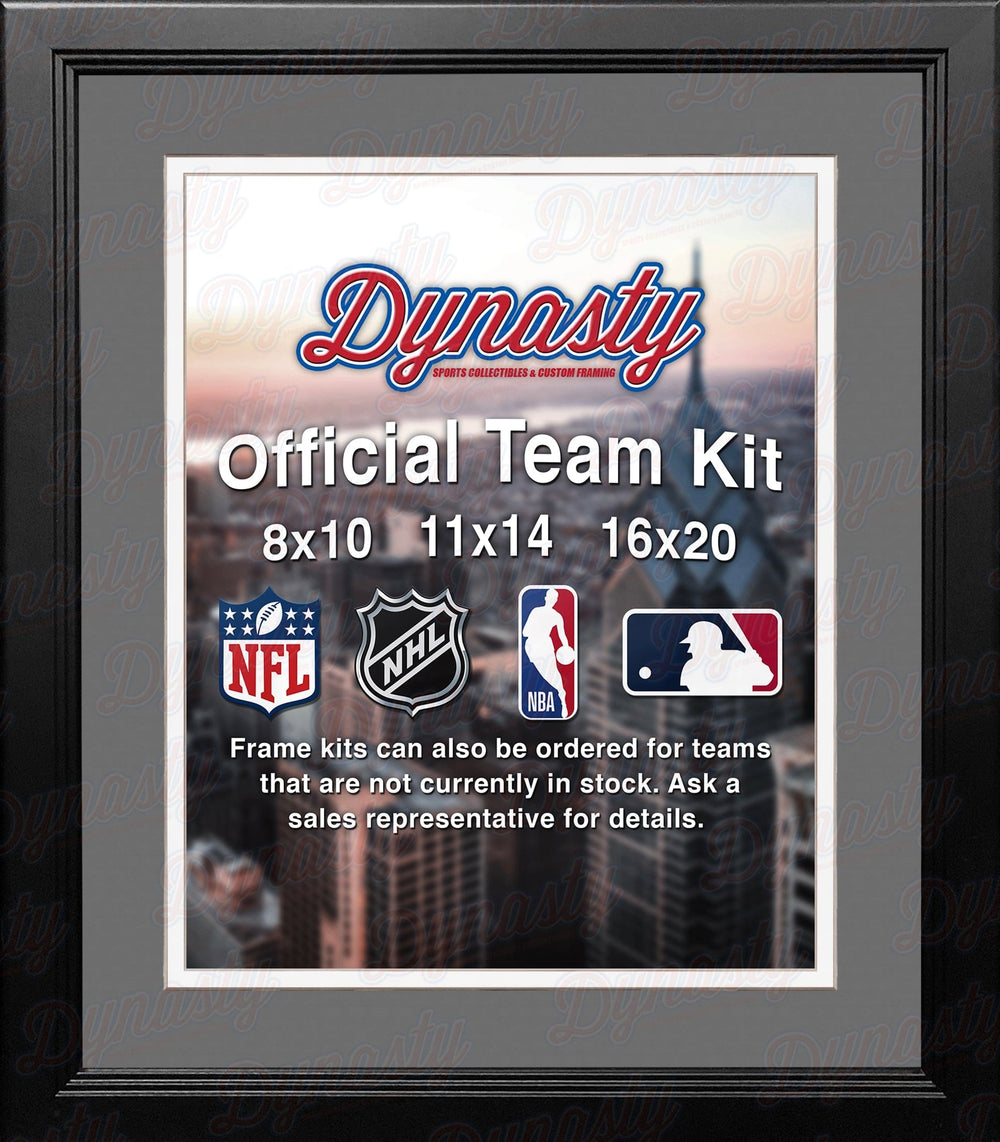 Dynasty Sports & Framing Custom Framing NBA Basketball Photo Picture Frame Kit - San Antonio Spurs (Gray Matting, White Trim)