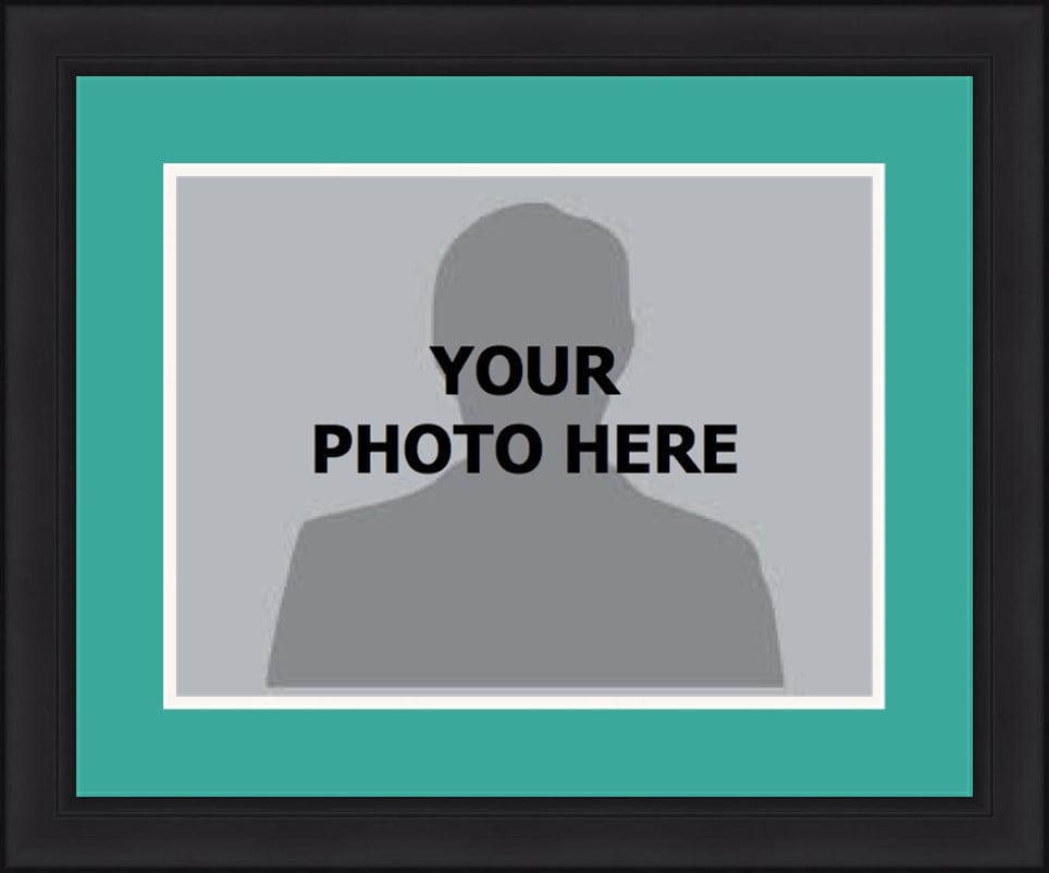 Dynasty Sports & Framing Custom Framing NBA Basketball Photo Picture Frame Kit - Vancouver Grizzlies (Teal Matting, White Trim)