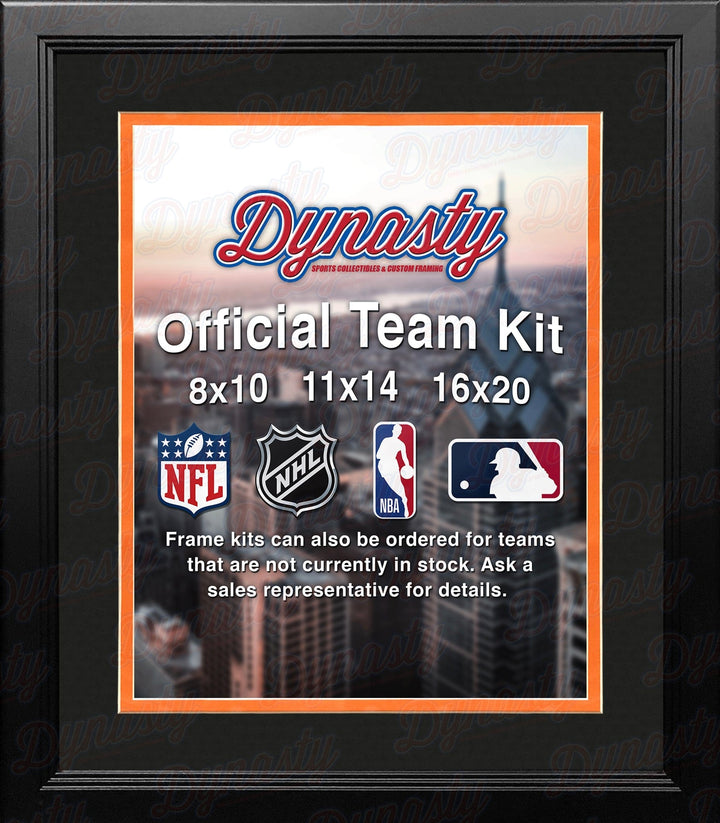 Dynasty Sports & Framing Custom Framing NHL Hockey Photo Picture Frame Kit - Anaheim Ducks (Black Matting, Orange Trim)