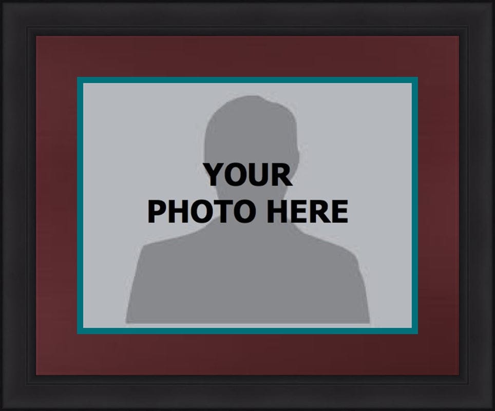 Dynasty Sports & Framing Custom Framing NHL Hockey Photo Picture Frame Kit - Anaheim Mighty Ducks (Burgundy Matting, Teal Trim)