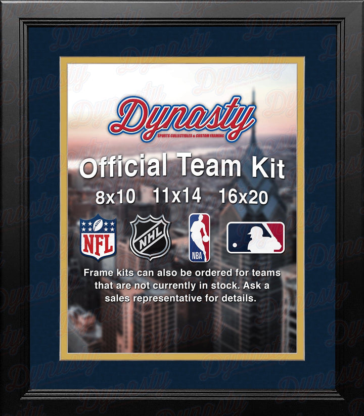 Dynasty Sports & Framing Custom Framing NHL Hockey Photo Picture Frame Kit - Atlanta Thrashers (Navy Matting, Yellow Trim)