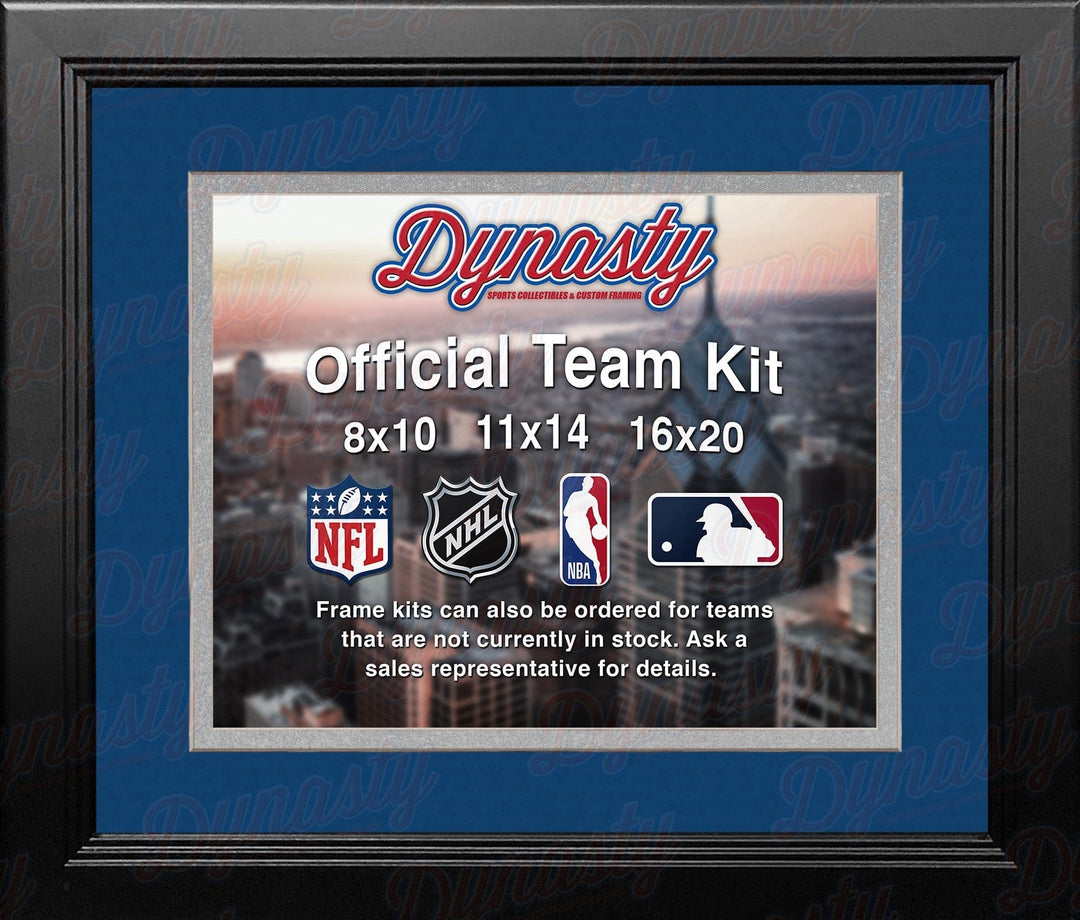 Dynasty Sports & Framing Custom Framing NHL Hockey Photo Picture Frame Kit - Buffalo Sabres (Blue Matting, Silver Trim)