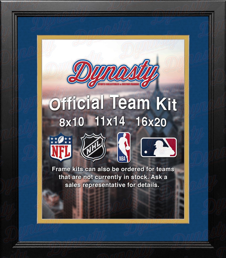 Dynasty Sports & Framing Custom Framing NHL Hockey Photo Picture Frame Kit - Buffalo Sabres (Blue Matting, Yellow Trim)