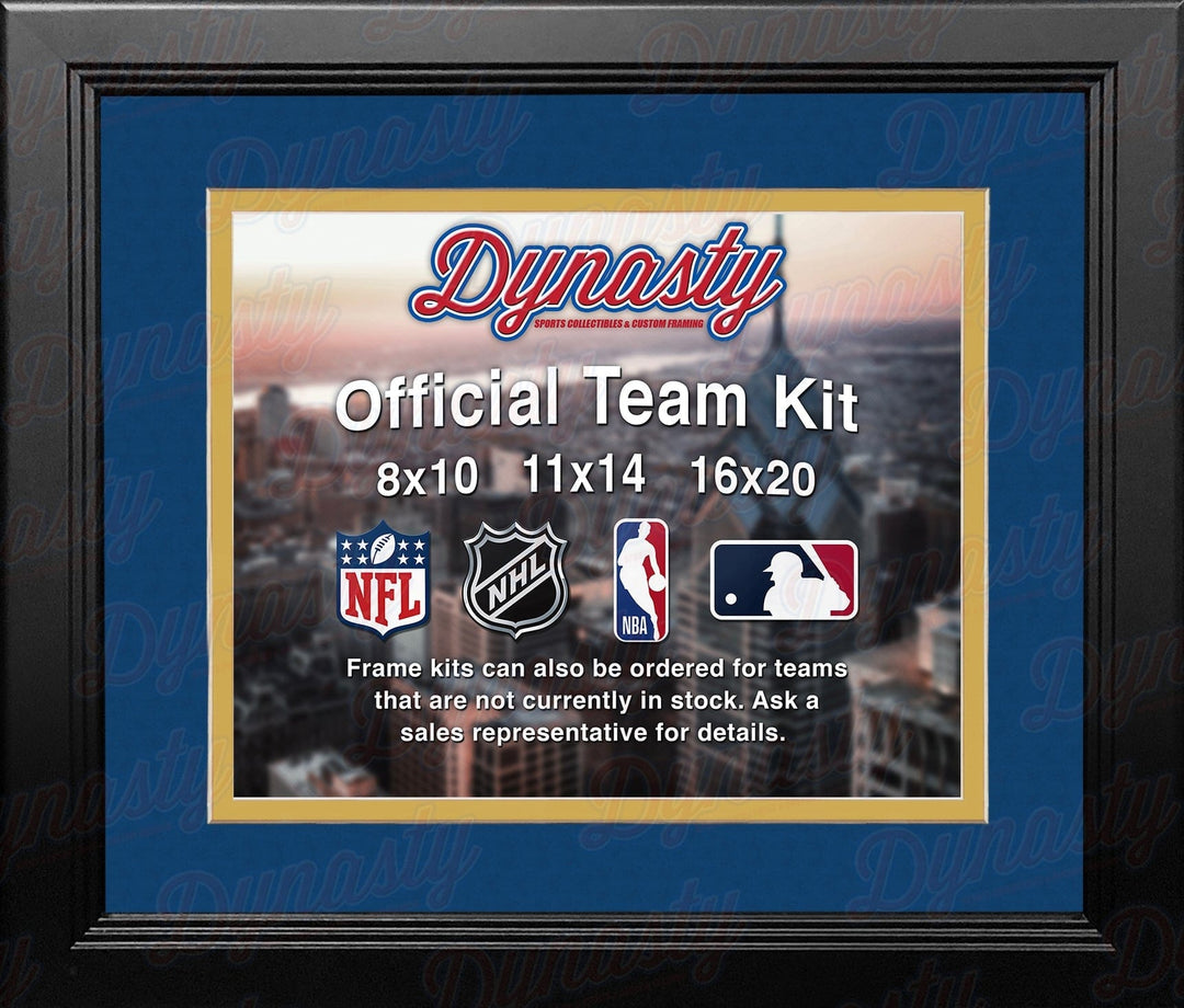 Dynasty Sports & Framing Custom Framing NHL Hockey Photo Picture Frame Kit - Buffalo Sabres (Blue Matting, Yellow Trim)