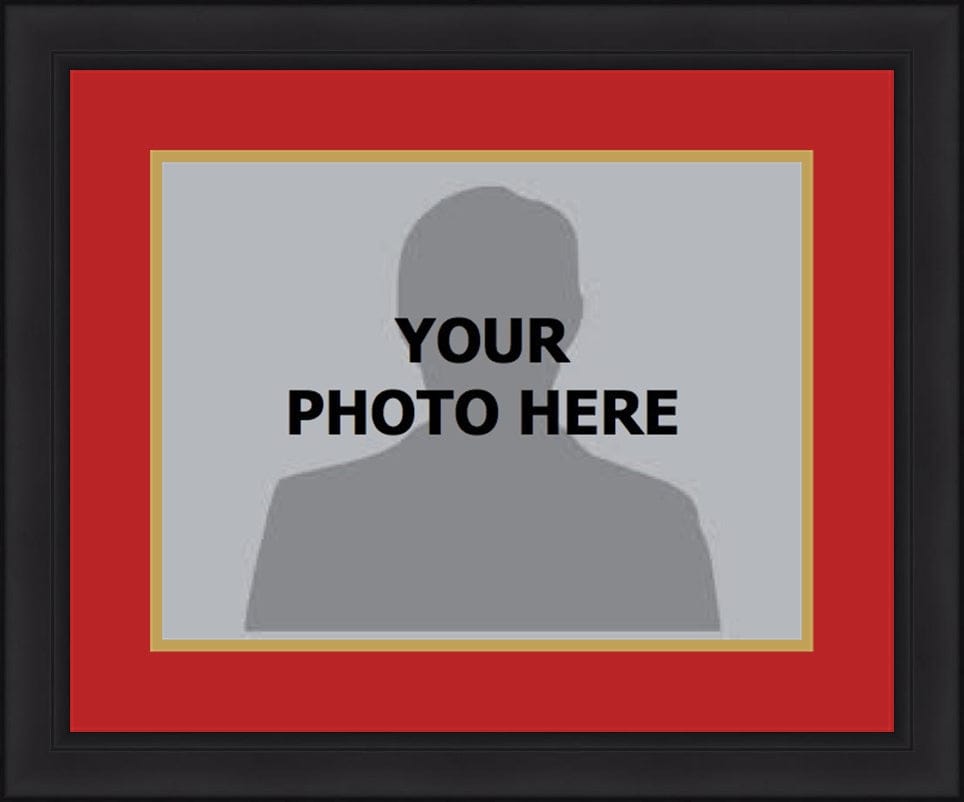 Dynasty Sports & Framing Custom Framing NHL Hockey Photo Picture Frame Kit - Chicago Blackhawks (Red Matting, Gold Trim)