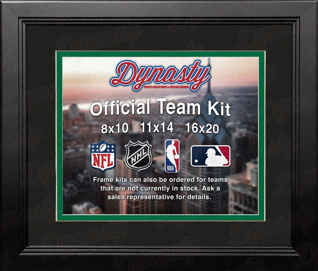 Dynasty Sports & Framing Custom Framing NHL Hockey Photo Picture Frame Kit - Dallas Stars (Black Matting, Green Trim)