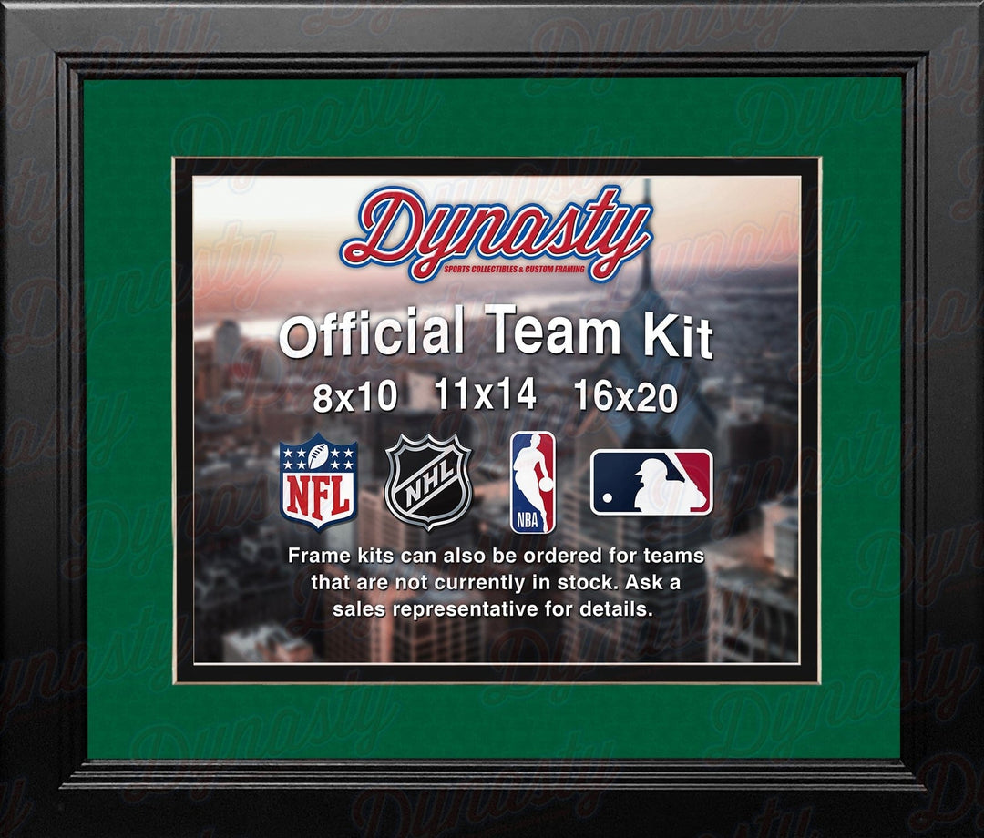 Dynasty Sports & Framing Custom Framing NHL Hockey Photo Picture Frame Kit - Dallas Stars (Green Matting, Black Trim)