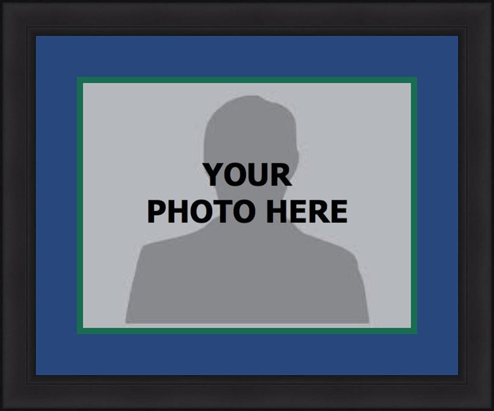 Dynasty Sports & Framing Custom Framing NHL Hockey Photo Picture Frame Kit - Hartford Whalers (Blue Matting, Green Trim)