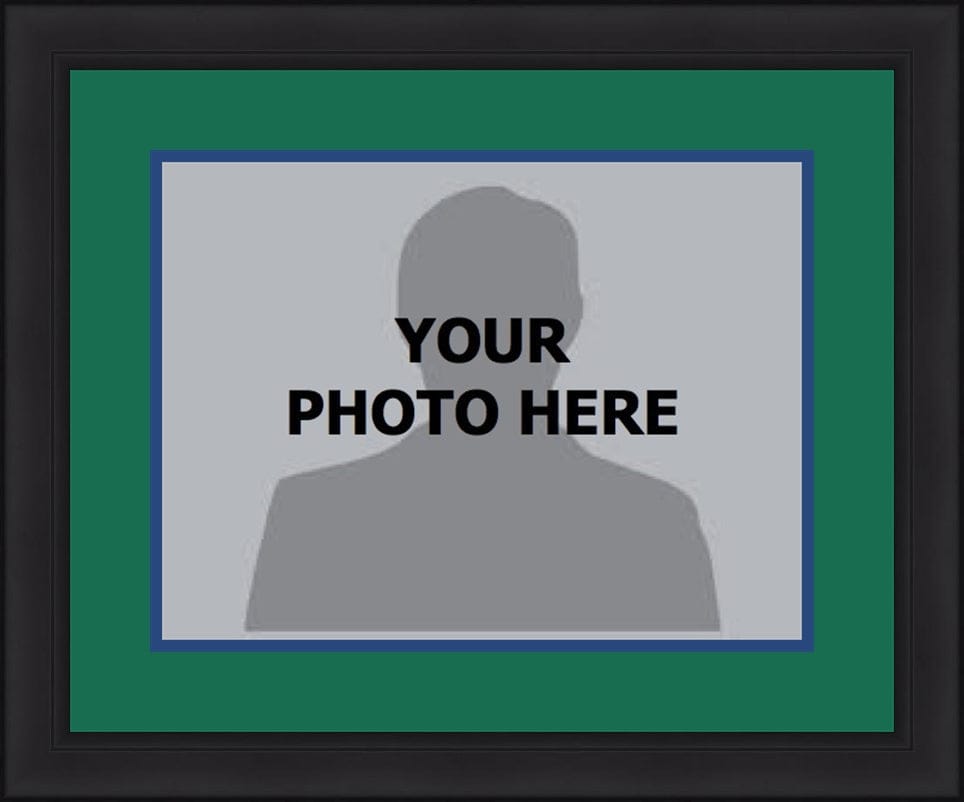 Dynasty Sports & Framing Custom Framing NHL Hockey Photo Picture Frame Kit - Hartford Whalers (Green Matting, Blue Trim)
