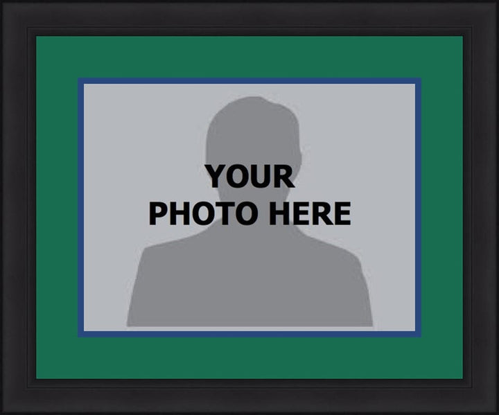 Dynasty Sports & Framing Custom Framing NHL Hockey Photo Picture Frame Kit - Hartford Whalers (Green Matting, Blue Trim)