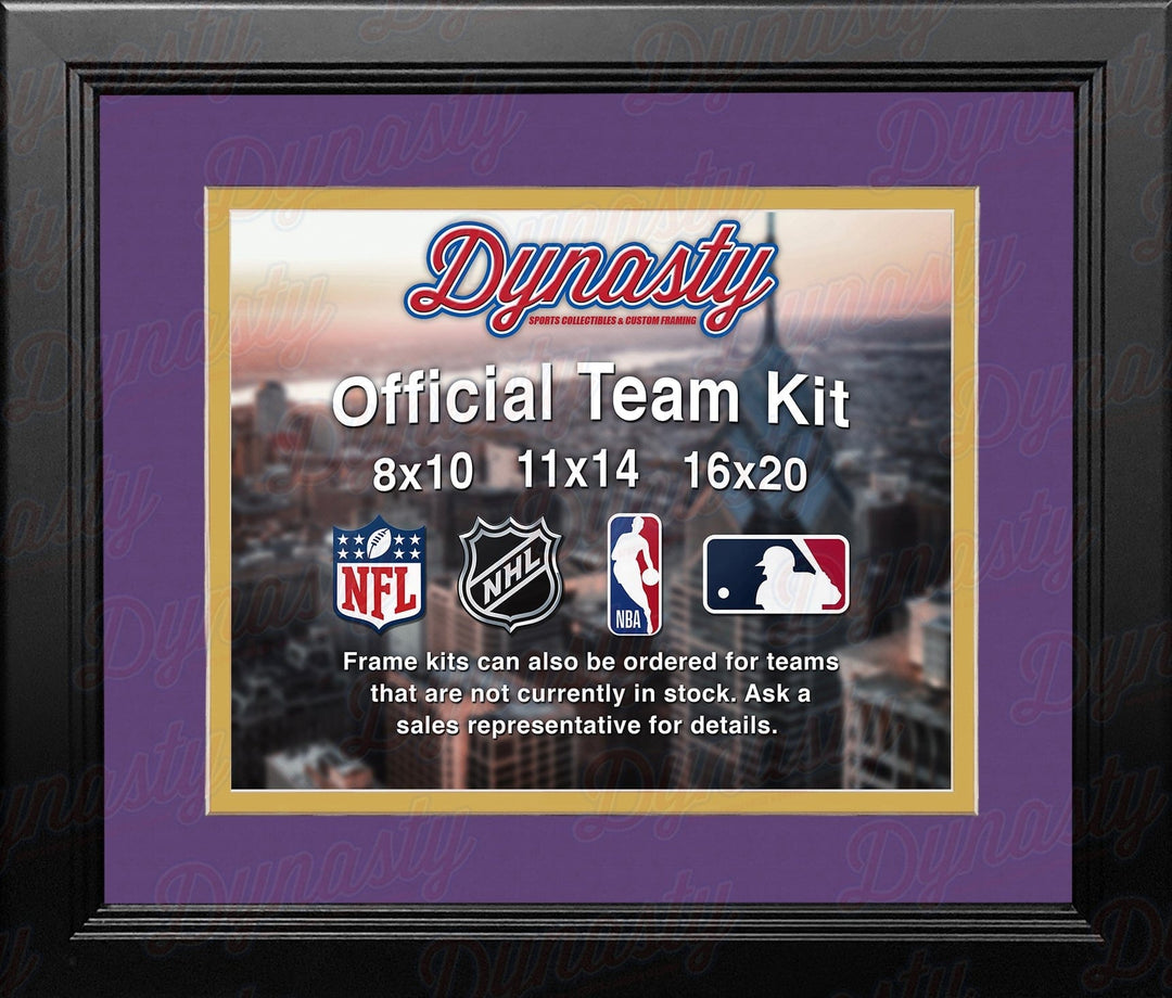 Dynasty Sports & Framing Custom Framing NHL Hockey Photo Picture Frame Kit - Los Angeles Kings (Purple Matting, Yellow Trim)