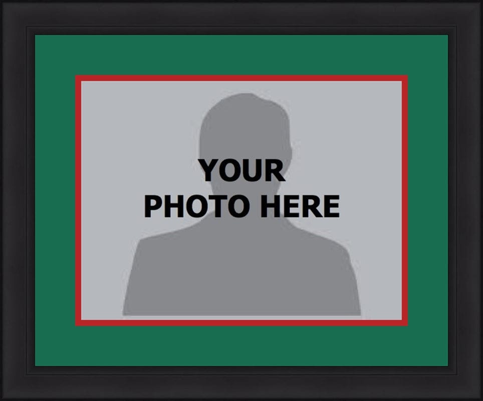 Dynasty Sports & Framing Custom Framing NHL Hockey Photo Picture Frame Kit - Minnesota Wild (Green Matting, Red Trim)