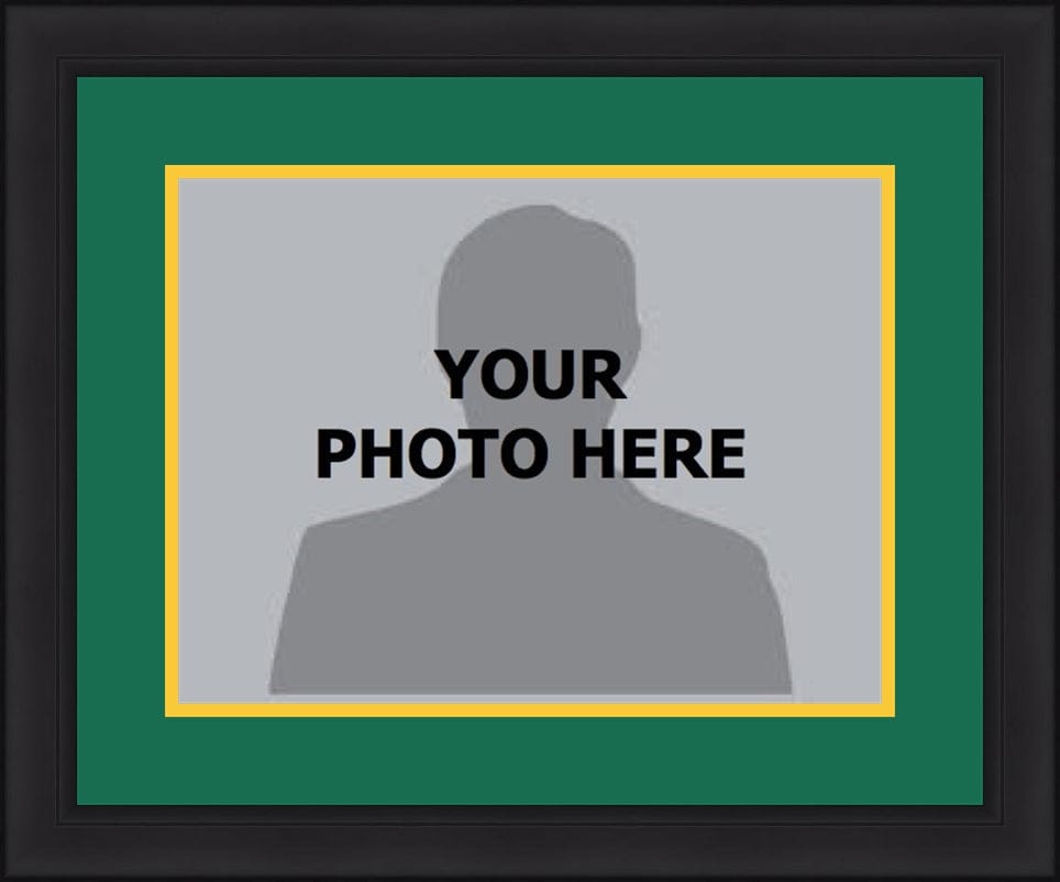 Dynasty Sports & Framing Custom Framing NHL Hockey Photo Picture Frame Kit - Minnesota Wild (Green Matting, Yellow Trim)