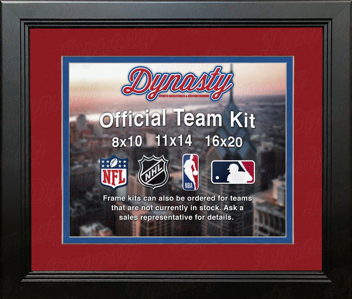 Dynasty Sports & Framing Custom Framing NHL Hockey Photo Picture Frame Kit - Montreal Canadiens (Red Matting, Blue Trim)