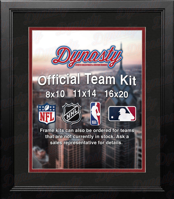 Dynasty Sports & Framing Custom Framing NHL Hockey Photo Picture Frame Kit - New Jersey Devils (Black Matting, Red Trim)