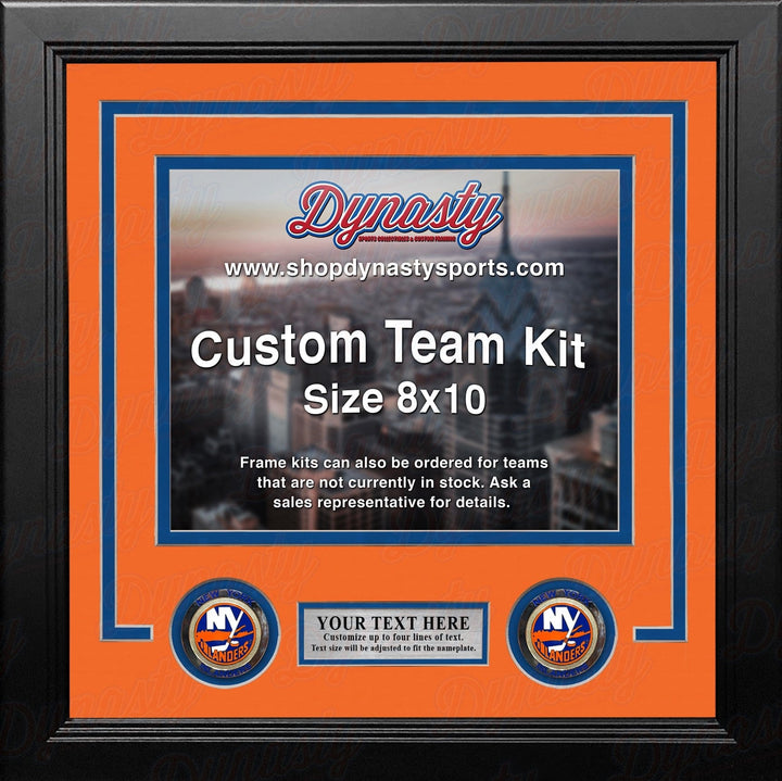 Dynasty Sports & Framing Custom Framing Orange Matting & Blue Trim / Landscape (Horizontal); Standard Glass / No Nameplate or Medallions New York Islanders Custom NHL Hockey 8x10 Picture Frame Kit (Multiple Colors)