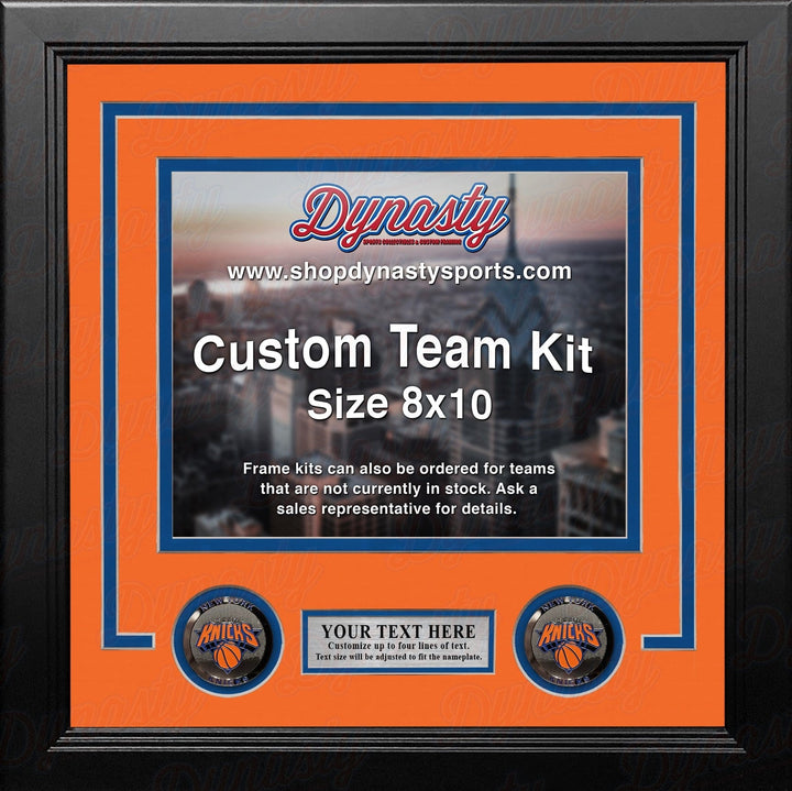 Dynasty Sports & Framing Custom Framing Orange Matting & Blue Trim / Landscape (Horizontal); Standard Glass / No Nameplate or Medallions New York Knicks Custom NBA Basketball 8x10 Picture Frame Kit (Multiple Colors)