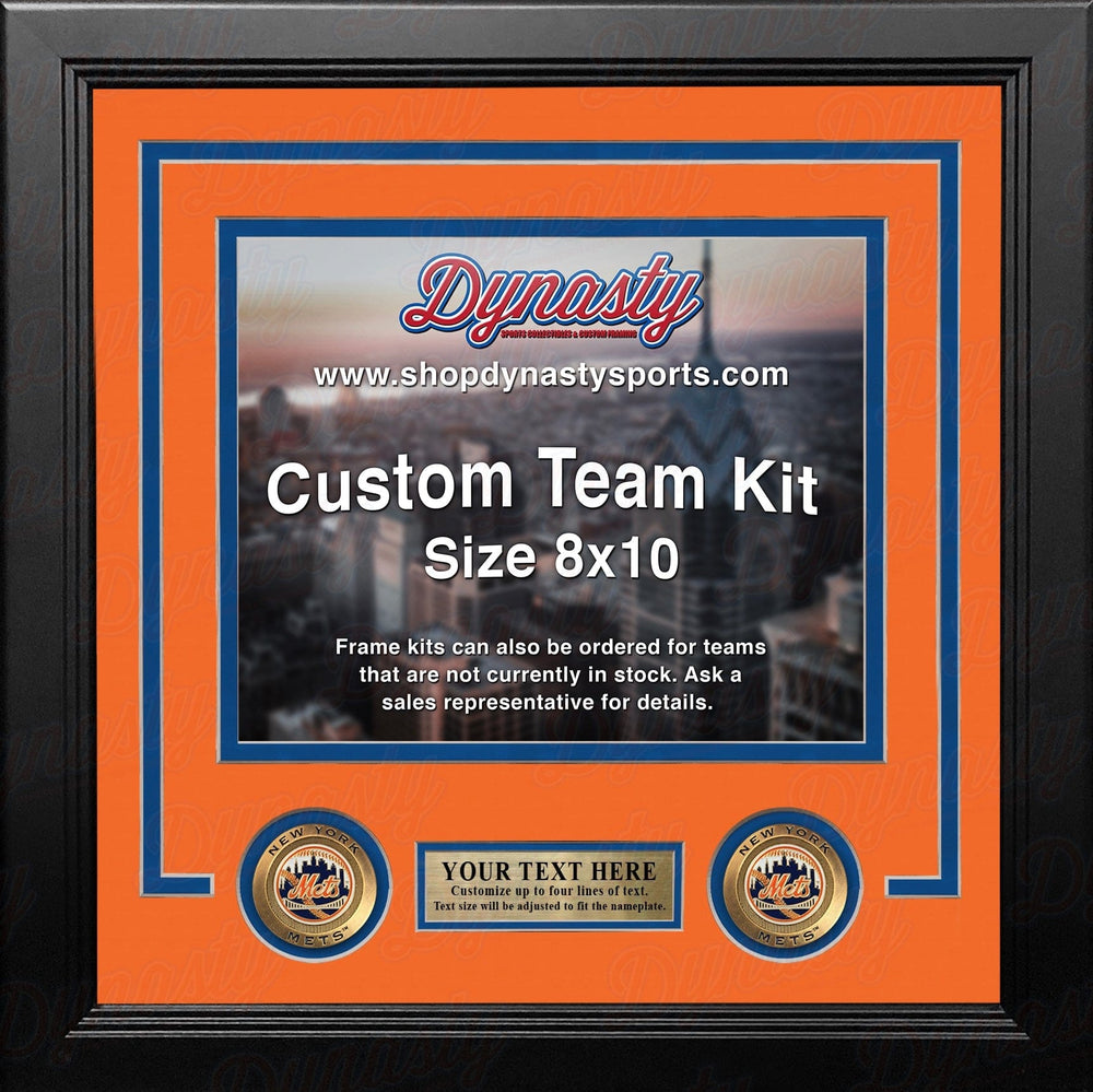 Dynasty Sports & Framing Custom Framing Orange Matting & Blue Trim / Landscape (Horizontal); Standard Glass / No Nameplate or Medallions New York Mets Custom MLB Baseball 8x10 Picture Frame Kit (Multiple Colors)