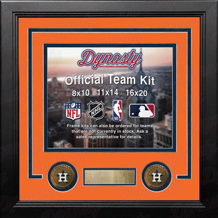 Dynasty Sports & Framing Custom Framing Orange Matting & Navy Blue Trim / Landscape (Horizontal); Standard Glass / No Nameplate or Medallions Houston Astros Custom MLB Baseball 8x10 Picture Frame Kit (Multiple Colors)