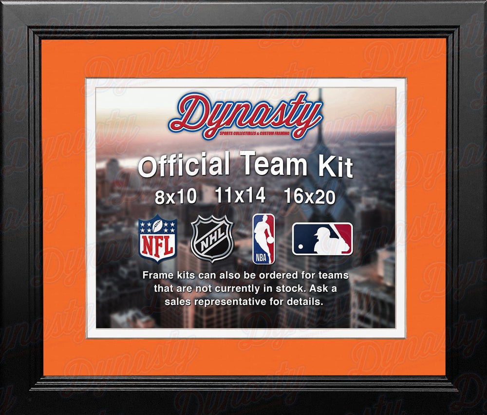 Dynasty Sports & Framing Custom Framing Orange Matting & White Trim / Landscape (Horizontal); Standard Glass / No Nameplate or Medallions Cincinnati Bengals Custom NFL Football 8x10 Picture Frame Kit (Multiple Colors)