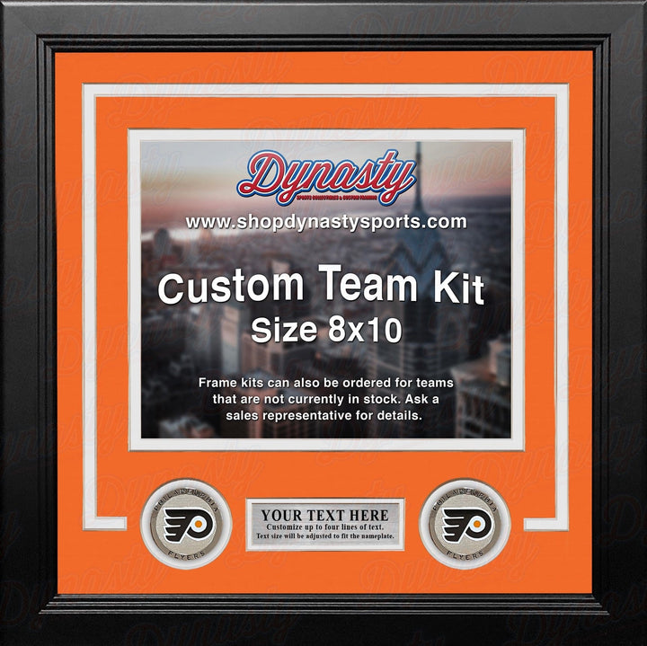 Dynasty Sports & Framing Custom Framing Orange Matting & White Trim / Landscape (Horizontal); Standard Glass / No Nameplate or Medallions Philadelphia Flyers Custom NHL Hockey 8x10 Picture Frame Kit (Multiple Colors)