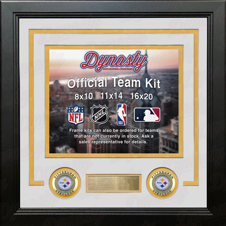 Dynasty Sports & Framing Custom Framing Pittsburgh Steelers Custom NFL Football 11x14 Picture Frame Kit (Multiple Colors)