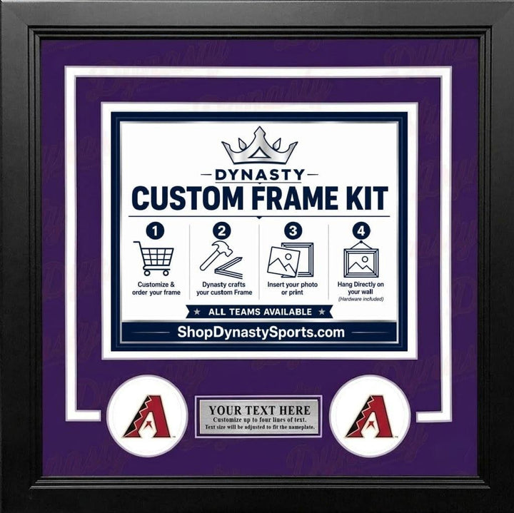 Dynasty Sports & Framing Custom Framing Purple Matting & White Trim / Landscape (Horizontal); Standard Glass / No Nameplate or Logos Arizona Diamondbacks Custom MLB Baseball 8x10 Picture Frame Kit (Multiple Colors)