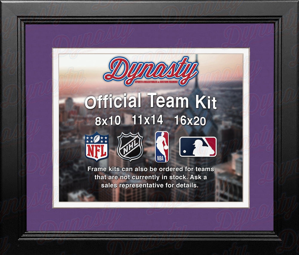 Dynasty Sports & Framing Custom Framing Purple Matting & White Trim / Landscape (Horizontal); Standard Glass / No Nameplate or Medallions Minnesota Vikings Custom NFL Football 16x20 Picture Frame Kit (Multiple Colors)