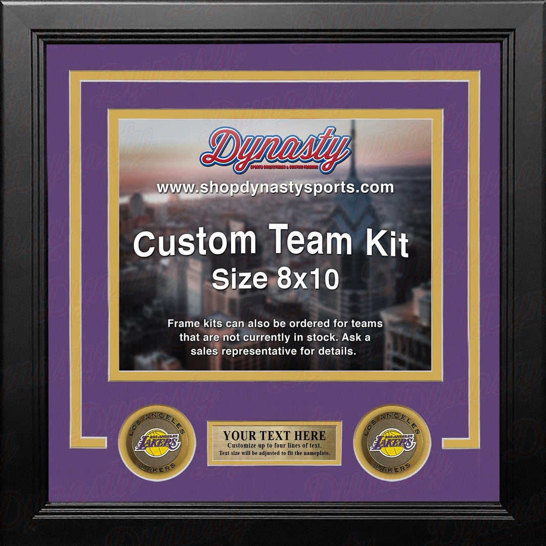 Dynasty Sports & Framing Custom Framing Purple Matting & Yellow Trim / Landscape (Horizontal); Standard Glass / No Nameplate or Medallions Los Angeles Lakers Custom NBA Basketball 8x10 Picture Frame Kit (Multiple Colors)